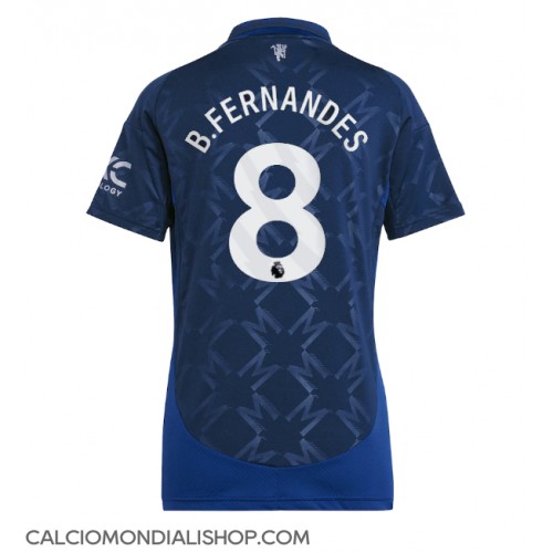 Maglie da calcio Manchester United Bruno Fernandes #8 Seconda Maglia Femminile 2024-25 Manica Corta